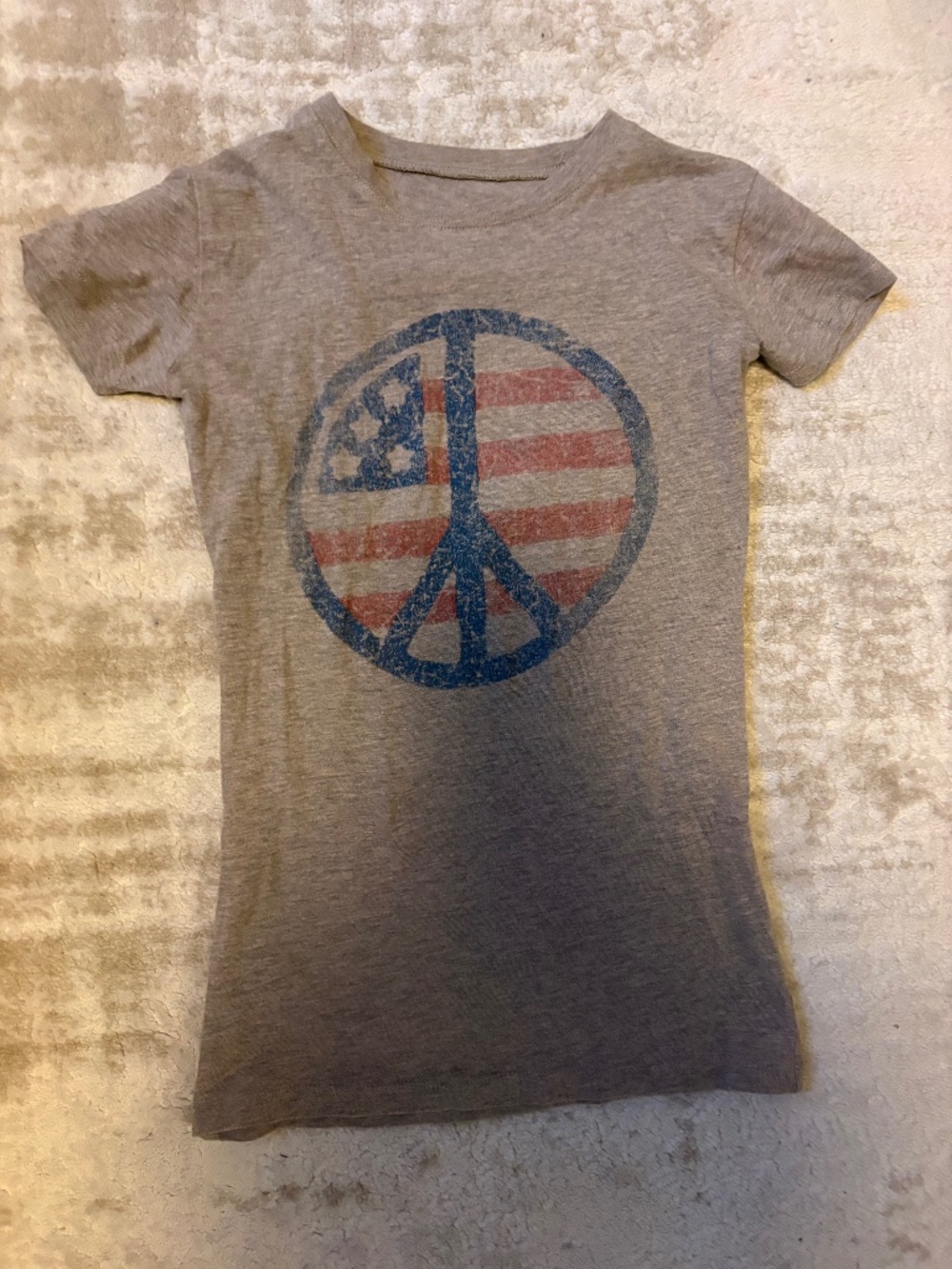 vintage fitted american flag peace sign shirt
